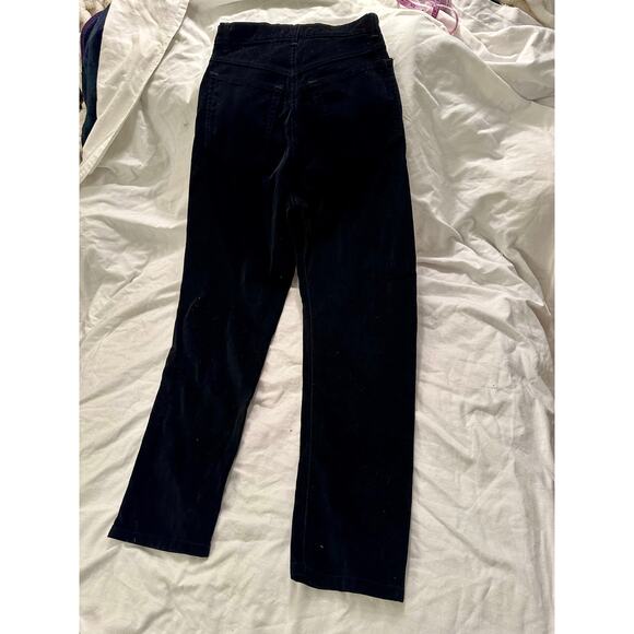 VINTAGE EIGHTIES RALPH LAUREN BLACK COTTON VELVET HIGH WAISTED JEANS 27 - Picture 9 of 10
